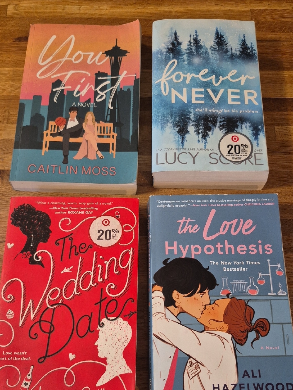 Lucy Score, Ali Hazelwood. Jasmine Guillory & Caitlin Moss Romance Books